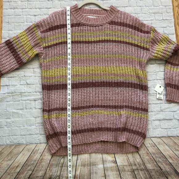 NWT Ultra Flirt Pink striped sweater XL - Picture 3 of 6